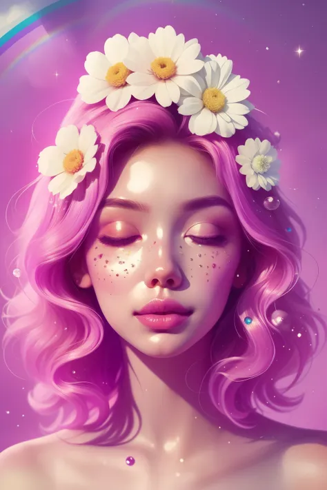 (this is a beautiful rainbow fantasy image that feels interesting and emphasizes glitter and iridescence.) generate a ((blind)) ...