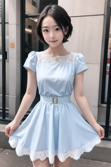 beautiful female short hair ,dress