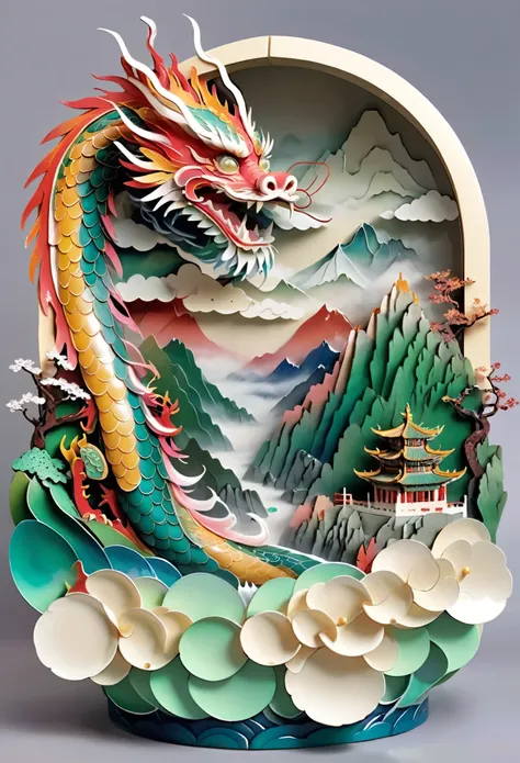 in the legends of ancient china,a majestic chinese dragon coils in the sky,exuding an awe-inspiring presence. in its grasp,it ho...