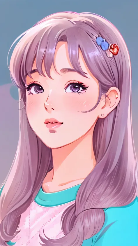 a cute ,pink lips,in the style of soft color palette. wearing a ,
,an anime illustration of her
face,animated gifs,hand-drawn
animation,charming sketches,smooth and
shiny,hazy romanticism,superflat style,school ground
background--ar 1:1--niji 5--style expr...