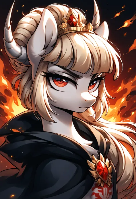 score_9, score_8_up, score_7_up, score_6_up, score_5_up, score_4_up, lucifer morningstar, mlp, black fur, firey hair, red eyes, ...