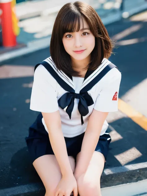 highest quality,ultra-high resolution,japanese actress,35kg,bob hair,brown hair,big eyes,brown eyes,eyelid,idol face,smile,looki...