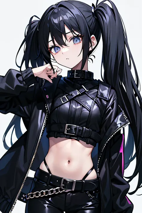 Glare　Lori　Iris　Black Hair　Twin tails　Androgynous appearance　Belt on torso　Black Costume　Gothic