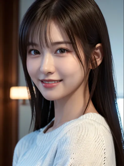 1 Japanese girl,(White sweater:1.4), (RAW Photos, highest quality), (Realistic, Realistic:1.4), Tabletop, Very delicate and beautiful, Very detailed, 8k wallpaper, wonderful, In detail, Very detailedなCG Unity, High resolution, Soft Light, Beautiful details...