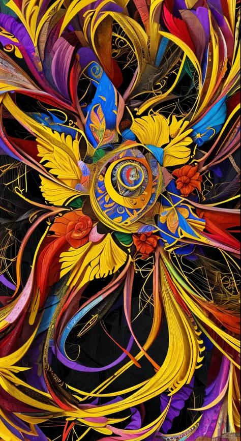 Official Art, Unified 8k wallpaper, Super detailed, beautiful Beauty, beautiful, masterpiece, highest quality, (Tangled, Mandala, Tangled, Intertwined), (Flower Ecstasy: 1.2) Dynamic Angle, Cowboy Shot, The Most beautiful Chaotic Forms, grace, Fauvist desi...