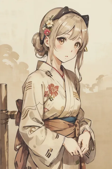 yukata beautiful girl
illustration style
sepia color