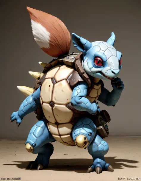 borderlands version of
a fox Wartortle hybrid
from a western cartoon,
by Mat Collishaw and Yohann Schepacz