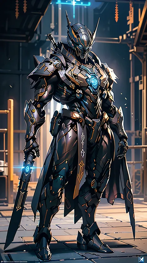 (masterpiece), (best quality), (super-detailed), (UHD 8k Sony a7R V 60 MP mirrorless camera with a 35mm wide-angle lens and a f/2.4 aperture, photographic full body shot) of a futuristic, mecha-suit enabled, space pirate Captain, (mecha pirate:1.4). The wa...