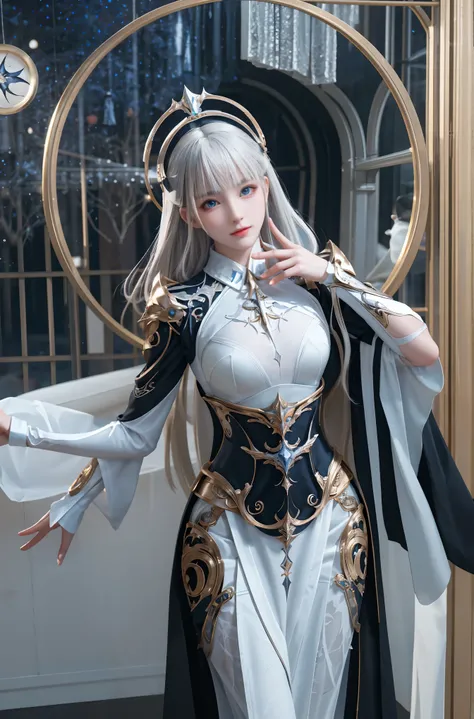 masterpiece,best quality,ultra-detailed,very detailed illustrations,extremely detailed,intricate details,highres,super complex details,extremely detailed 8k cg wallpaper,cowboy shot, caustics,reflection,ray tracing,demontheme,nebula,dark aura,cyber effect,...