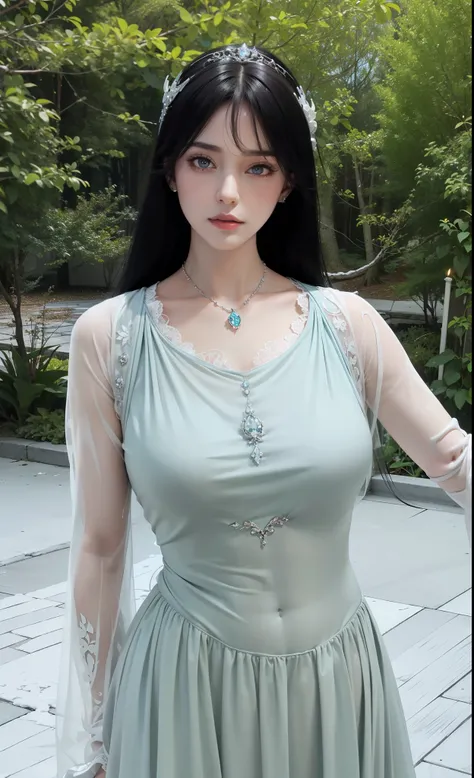 Royal sisters，Exquisite eyes，Snow Queen，Put the crown on your head，Detailed facial expressions body，Tall and big，Glamorous characters，Leg length，4K，HD，Sensual，White translucent lace，白皙Full picture，Little cherry mouth，Beautiful and cute，Full picture，Glossy ...