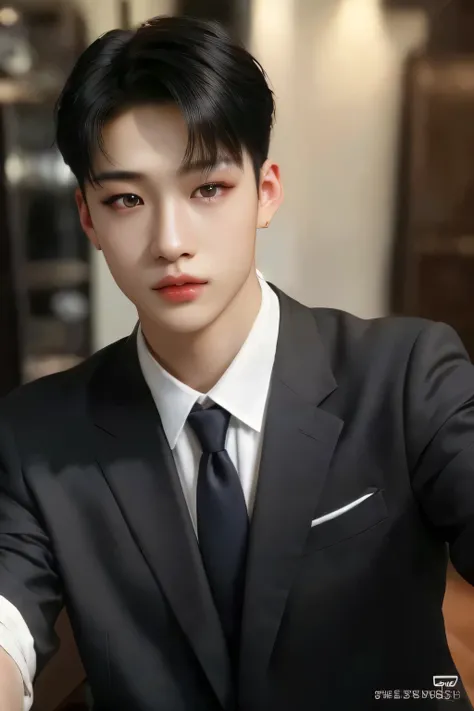 (best quality,4k,8k,highres,masterpiece:1.2),ultra-detailed,realistic eyes,realistic portrait,detailed hair,beautiful detailed lips,Asian boy with short black hair,stylish clothing,casual pose,natural lighting,subtle color tones,contemporary aesthetic,subt...