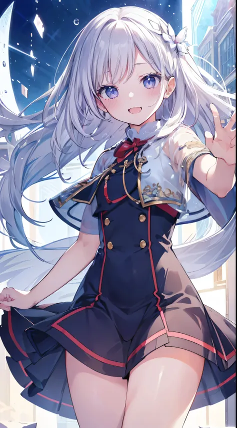 Masterpiece、Highest quality、highest quality、((((Transparency))))、(Open Mouth Smile)、Shiny hair quality、Small face、Dynamic pose、Super detailed, beautiful, wide eyes、Ultra-detailed, clear and beautiful faces、(cute illustration:1.2), High-resolution, ultra-de...