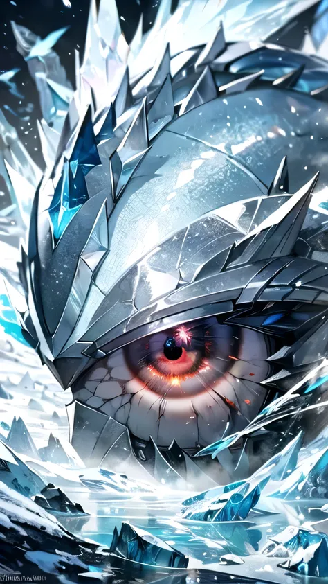 icy dragon eye of a frozen devil