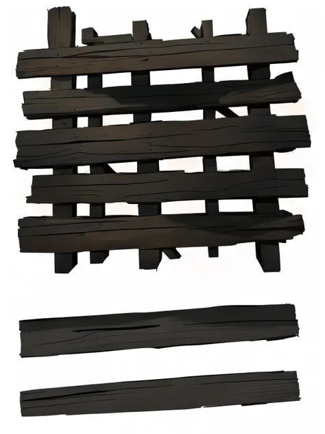 there are many wooden planks stacked together, hand textura pintadas, stylised hand textura pintadas, texturas estilizadas, sem textura, placas de madeira, sombreamento pesado, painted as a game arte conceitual, hand textura pintadas on model, arte conceit...