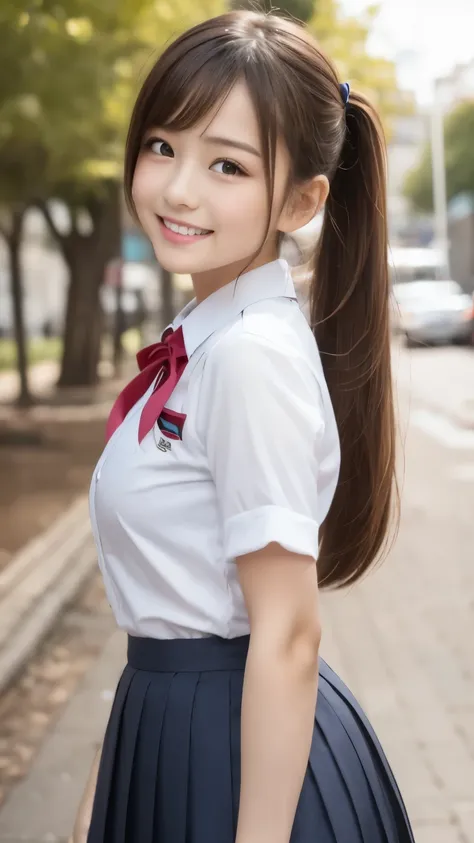 bright表情、Photorealistic:1.32、highest quality、超A high resolution、最も美しい日本のgirlの写真、Cute and beautiful face details、Small Face、美しいbangs、14 years old、Radiant, fair, glowing skin、Hair gets tangled in the face、(girl1Only people:1.3)、顔まで伸びるbangs、bangs、Hair between...