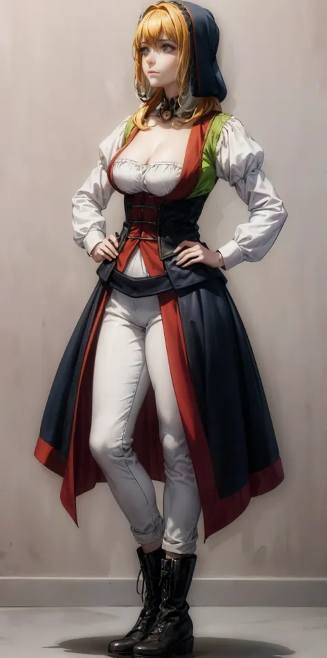 ((plain background)) full body of a woman in a dress with a veil, feet together, standing feet together, military boots, beautiful fantasy maiden slave warrior, beautiful fantasy art portrait, fantasy victorian art, medieval fantasy art, beautiful and eleg...
