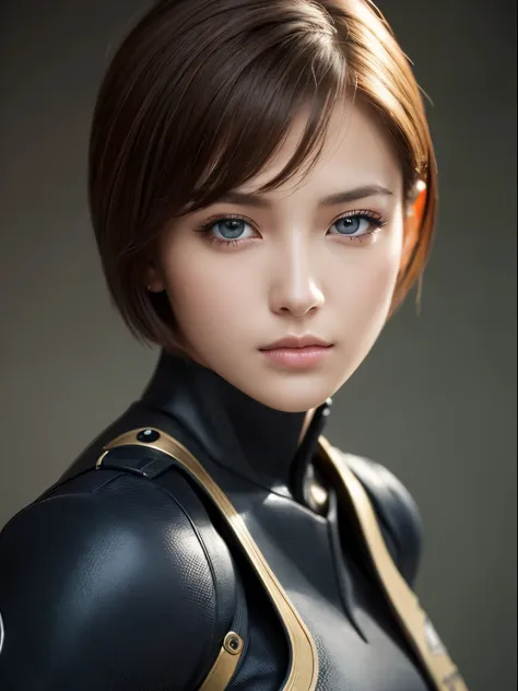 highest quality, ultra-high resolution, (realistic: 1.4), beautiful eyes, super beautiful, short hair, beautiful, beautiful sold...