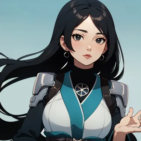 ((best quality)), ((masterpiece)), (detailed), perfect face. Black hair. Anime girl. Asian girl. Black eyes.