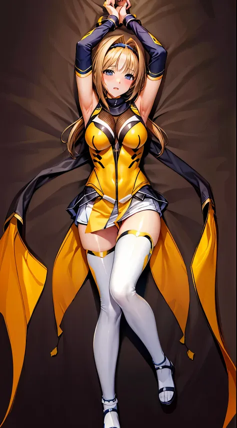 ultra quality, ultra detailed、yellow clothes、even more sexy body、blushing in embarrassment