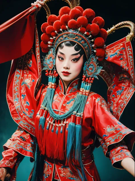 masterpiece：（（（chinese opera house flag）））， 8k，portrait photos，sportswear，shocking，cinematic quality，。cnoperacrown， from the fro...