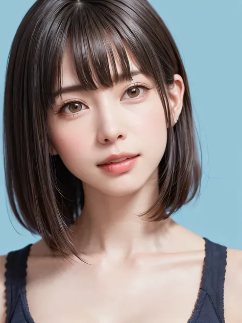 (software:1.8、masterpiece, highest quality),1 girl, alone, hyper Realistic, Realistic,Realistic, Looking at the audience, Light brown eyes:1.4,Brunette Short Bob Hair with highly detailed shiny hair, Black dress:1.4, Lepangas:1.4), Mouth closed, Upper Body...