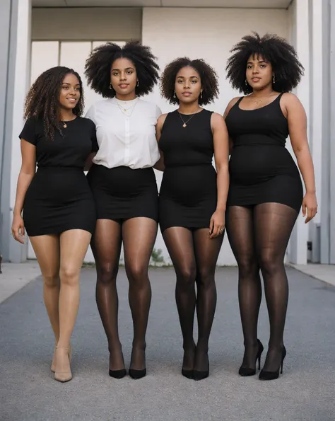 3 black girls, fat and heavy set huge fat legs, pale skin, freckles, mulatto, garota adolescente, negra, cabelo cacheado 4b, ful...