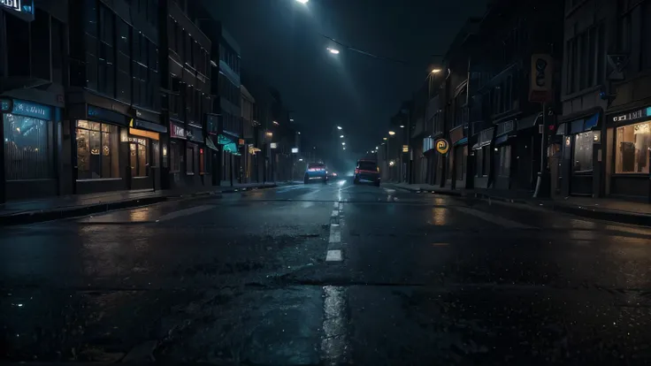 (best quality,4k,8k,highres,masterpiece:1.2),ultra-detailed,(realistic,photorealistic,photo-realistic:1.37),dark and mysterious,blue asphalt,smoky dimly lit street,empty scene with neon rays of light,spotlight illumination,gloomy atmosphere,artistic photo ...