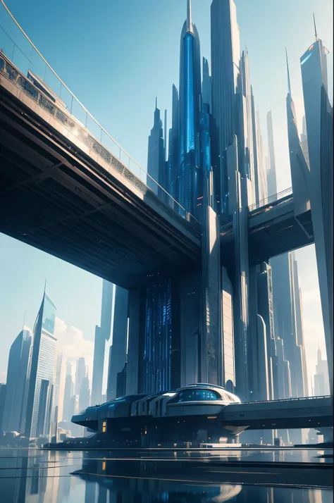 seton style, city of progress, futuristic city, utopian world, shining cool colors, prosperous building, haute couture and archi...