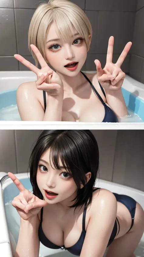 (masterpiece, highest quality),  Large bathtub, Open your mouth a little, moonlight, Woman lying in milk, Front view, relax, Tilt your head, Raise the hand, 
(Safety Sensors)
1 girl、alone、masterpiece,highest quality,High resolution,Very detailed, 

 (( Pea...