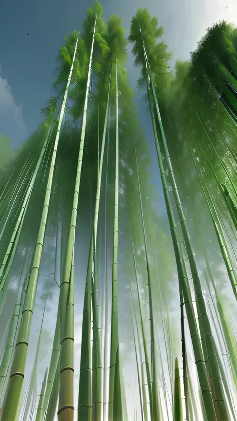 ![Stunning image of rapidly growing Chinese bamboo, with several bamboo stalks rising towards the sky, representing its rapid growth after years of preparation.]