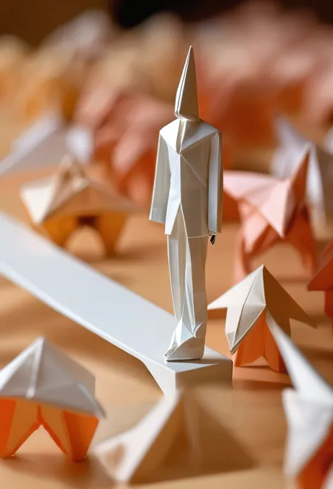 origami - beautiful three-point perspective film still of a man scene in merce cunningham, extreme closeup portrait in style of ...