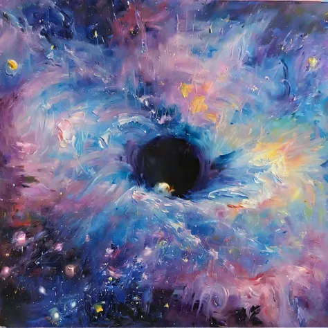 Claude Monet Style，galaxy，cosmos，black hole，painting