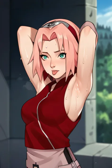 score_9,score_8_up,score_7_up,score_6_up,score_5_up,score_4_up BREAK skinny,choker,medium breasts,detached sleeves,outdoors,forest,shiny skin,bokeh,bloom,indoors,light particles,castle,space,1girl,haruno sakura,pink hair,short,hair,green eyes,forehead prot...
