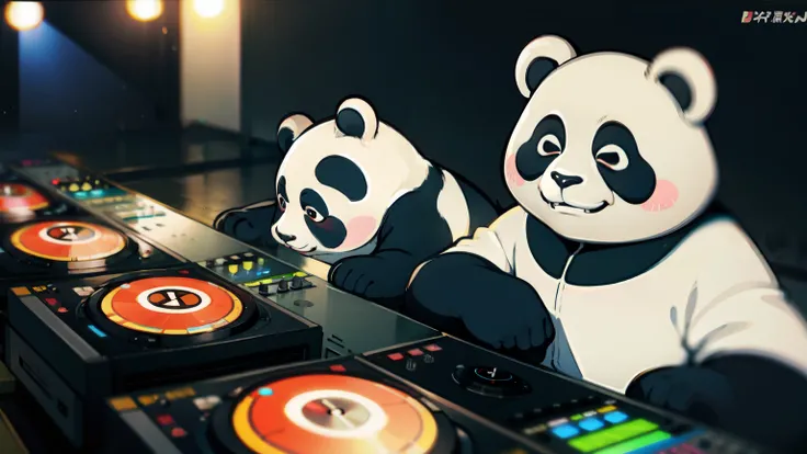 Pandas being Djs
