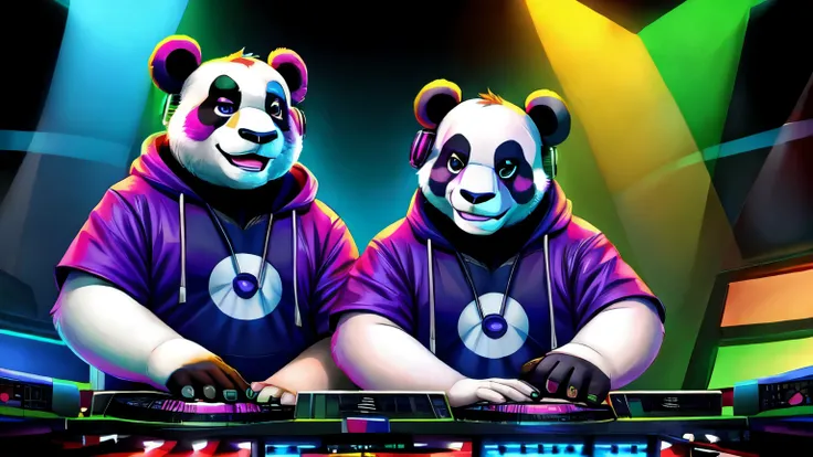 Pandas being Djs
