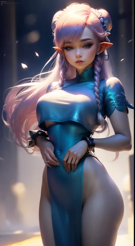 ElFgirl (rose quartz SU-Elsa Frozen Disney Tinker waiFu mezclando modelos .) (ultra FUSION oF white and pink hair) Highly detailed CG unity 8K wallpaper, tiro de estilo, Complejo, alto detalle, dramatic, Highest quality film still image, Muy detallado, obr...