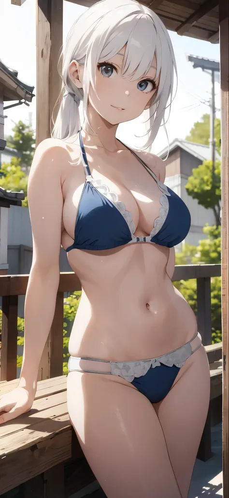 White-haired girl drawn in high resolution Japanese anime style、Group of women taking photos in bikinis, Bikini Model, , A young and cute gravure idol, Posing together in bras, Russian and Japanese mix, sakimichan, Asian woman, Wear a swimsuit, that&#39;th...