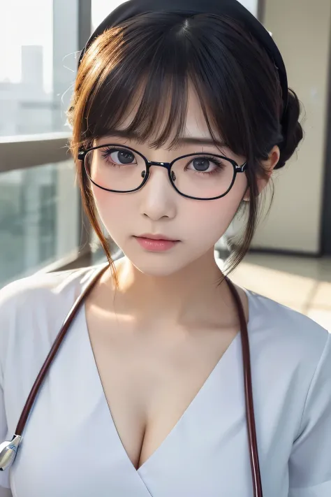 (1 Girl)、(Beautiful Japanese、24years old,round face、Refreshing、clear、seems kind、stylish、Pitiful、cute like an angel、cute、(black eyes)、,actress,Almond-shaped eyes,Translucent white skin、Beautiful skin), Good style , (Beautiful big breasts:1.2),(soft breasts)...