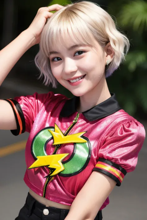 226 Short Hair, 20-year-old woman, A kind smile, (flashy short sleeve outfit)