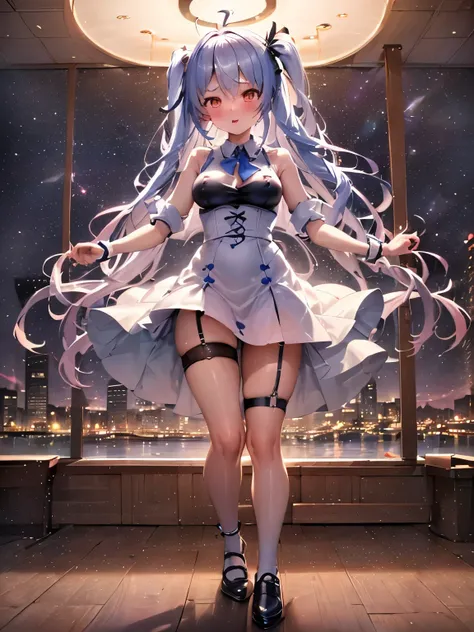 NSFW,Hololive,Usada Pekora,Long Hair,Braid,(Perfect hands),(Perfect Anatomy),(masterpiece),(highest quality),Embarrassed,blush,Bunny girl,dress,Micro Mini Skirt,garter belt,casino