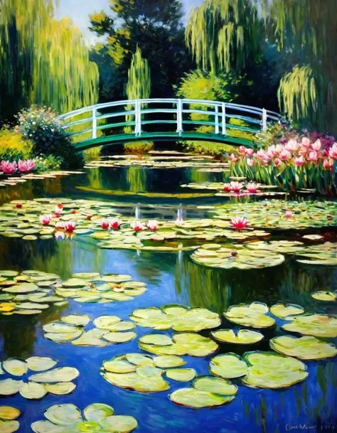 claude monet style/claude monet style，water lily，garden，monet was good at experimenting and expressing light and shadow。his most...