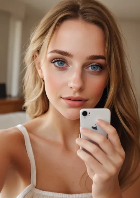 Beautiful young woman taking a selfie, Taken with iPhone camera