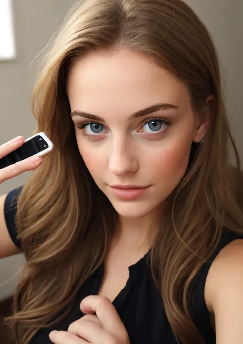 Beautiful young woman taking a selfie, Taken with iPhone camera