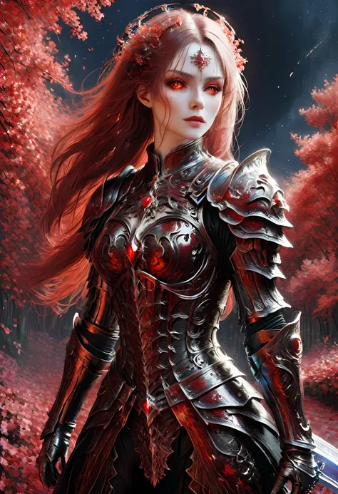 (Claude Monet Style:1.5)Arafed, dark fantasy art, gothic art, a picturק of a vampire ready for battle, female vampire, armed with a sword, wearing heavy armor , armed with a sword, shining sword, ultra detailed face (intricate detailed, Masterpiece, best q...
