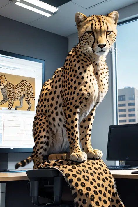 cheetah in the office, teaching