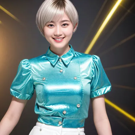 226 Short Hair, 20-year-old woman, A kind smile, (flashy short sleeve outfit)