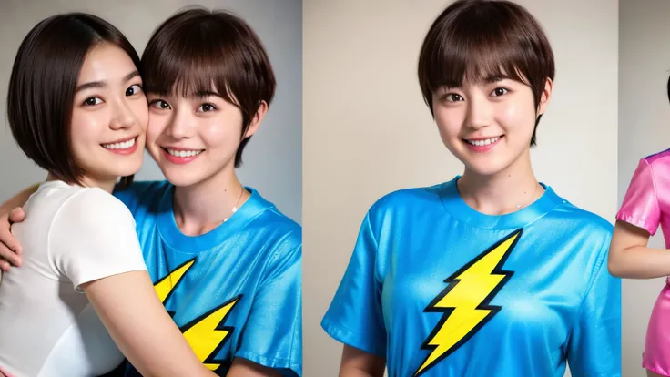 226 Short Hair, 20-year-old woman, A kind smile, (flashy short sleeve outfit)