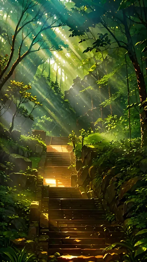 1. Elven Village in a Sunlit Forest
"An enchanting elven village nestled deep within a lush forest. Sunlight filters through the dense canopy, casting a warm glow on the elegantly crafted tree houses and wooden bridges. Elves are seen engaging in daily act...