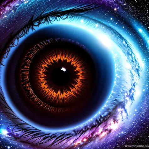 masterpiece, sharp, super detailed, 8k,eyes made by the milky way, there&#39;s a black hole in the middle of the eye,( human eye...