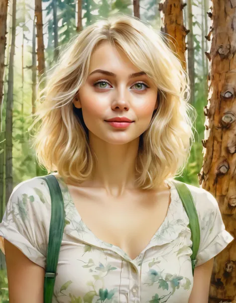 3D watercolor, Gentle tones, Dynamic photo, pencil sketch, mascara, remask,style Jean Baptiste Monge, girl sweet beauty blond thick fluffy hair bob against the backdrop of a pine forest, summer, Sun, joycinematic, сухоцветы
watercolor painting
realistic, g...